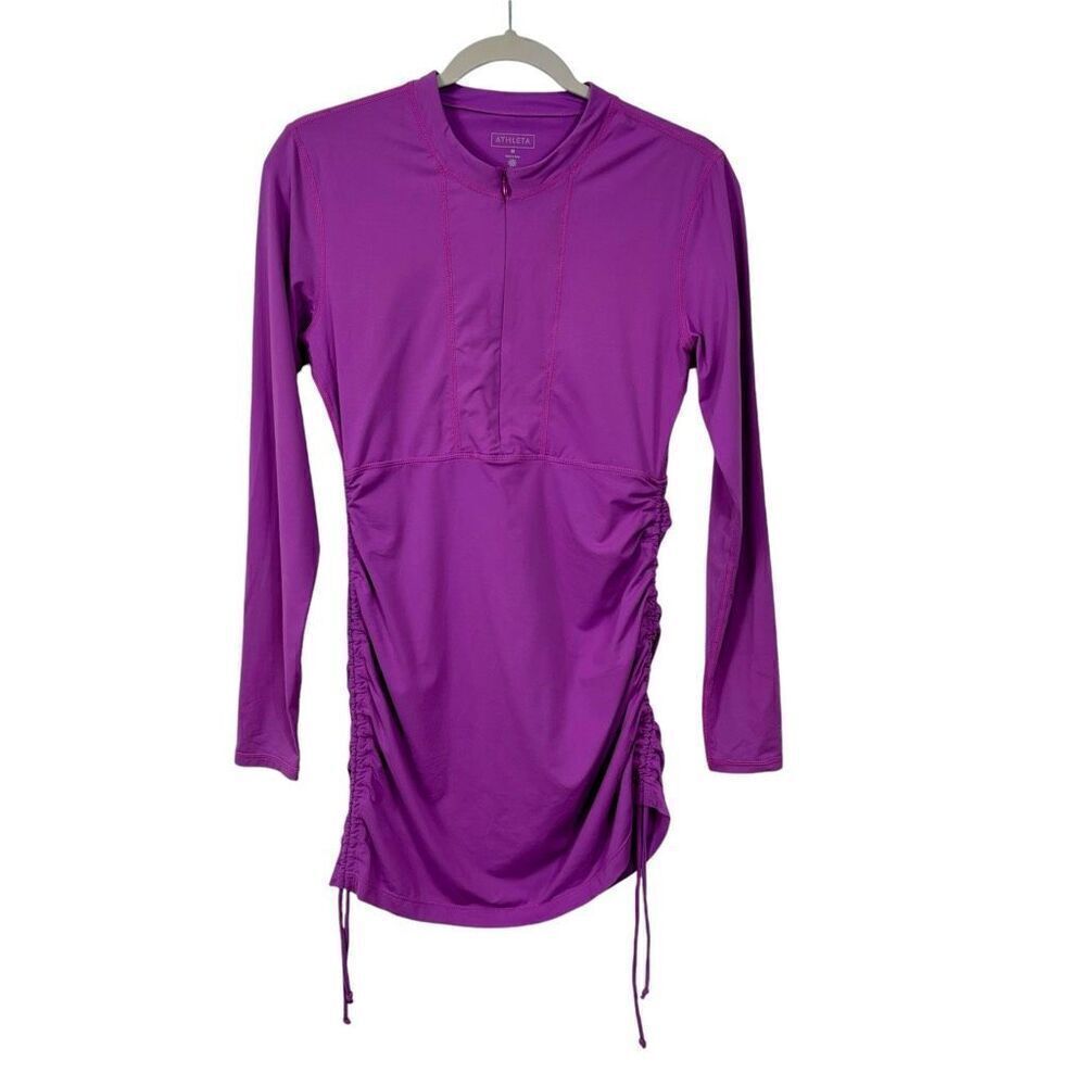 Athleta zip front dress purple size medium